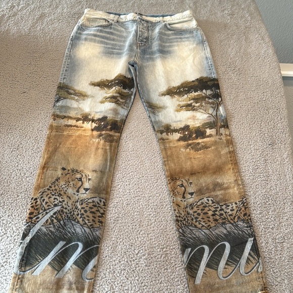 AMIRI Men Printed Safari Straight Jean size 36 inseam 35" - Picture 3 of 10
